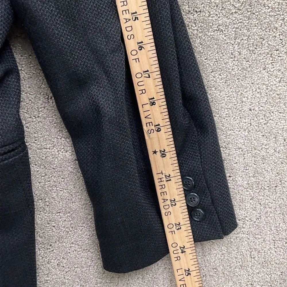 Antonio Parillo Blazer Men 42L Black Blue Double Breasted Textured Classic‎ Wool